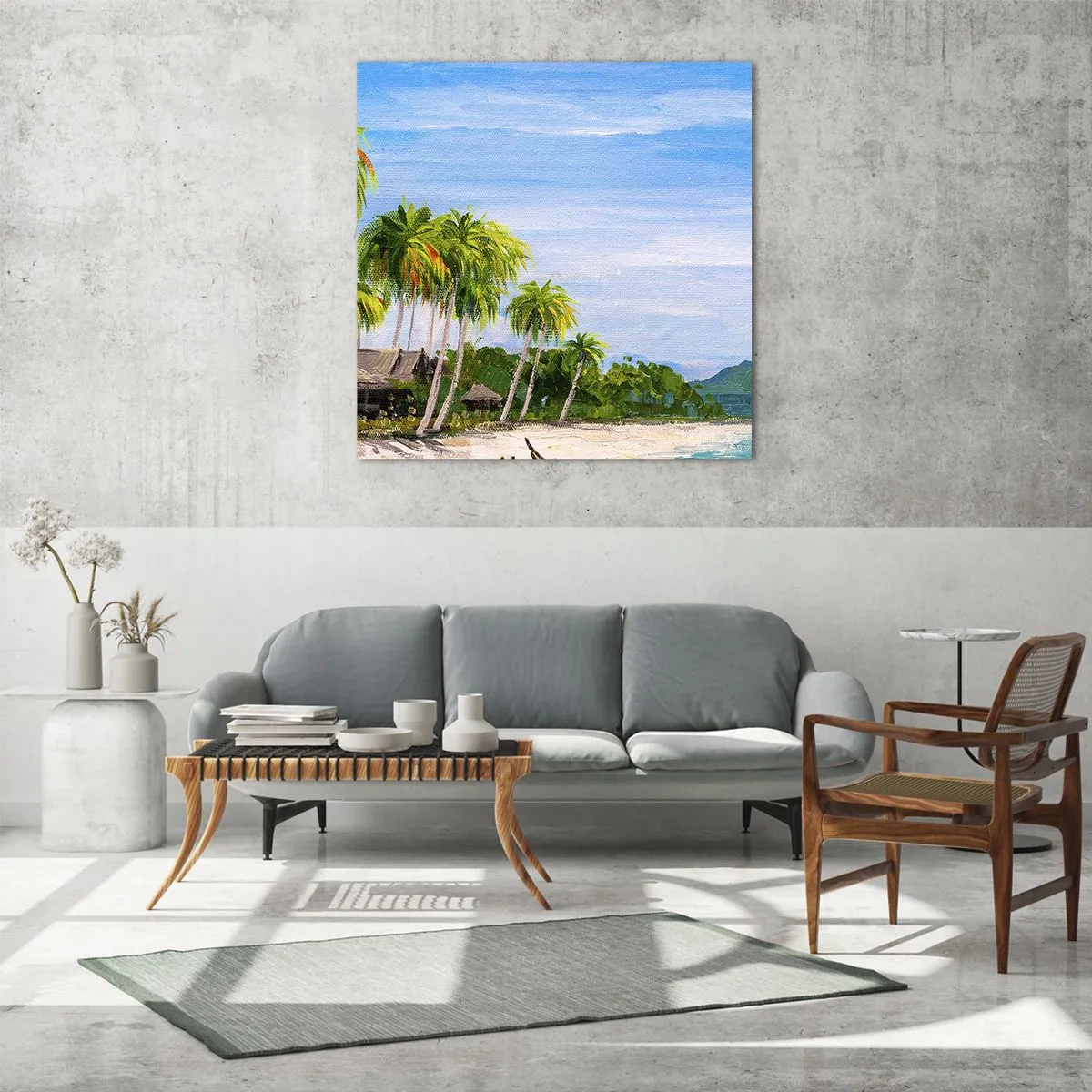 Quadro em vidro - Um sonho exótico - 40x40 cm