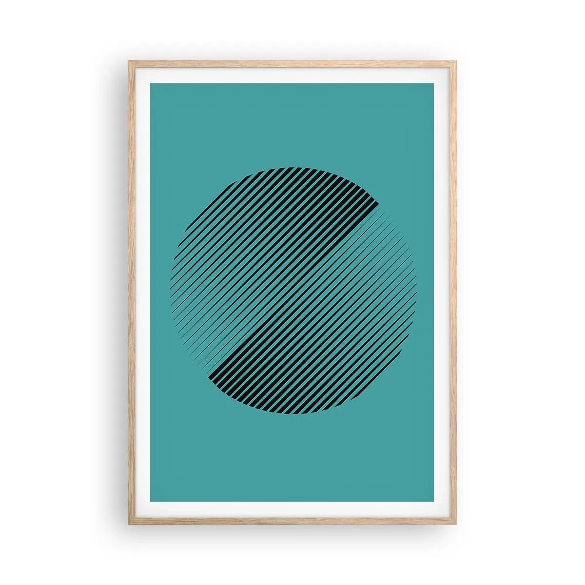 Pôster com moldura de carvalho claro - Círculo – uma variação geométrica - 70x100 cm