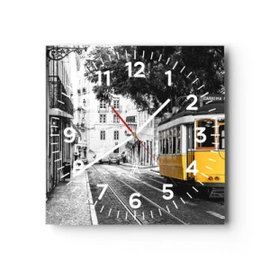 Relógio de parede - Relógio em vidro - E o fado ao fundo - 40x40 cm