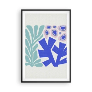 Pôster com moldura preta - Jardim subaquático - 61x91 cm