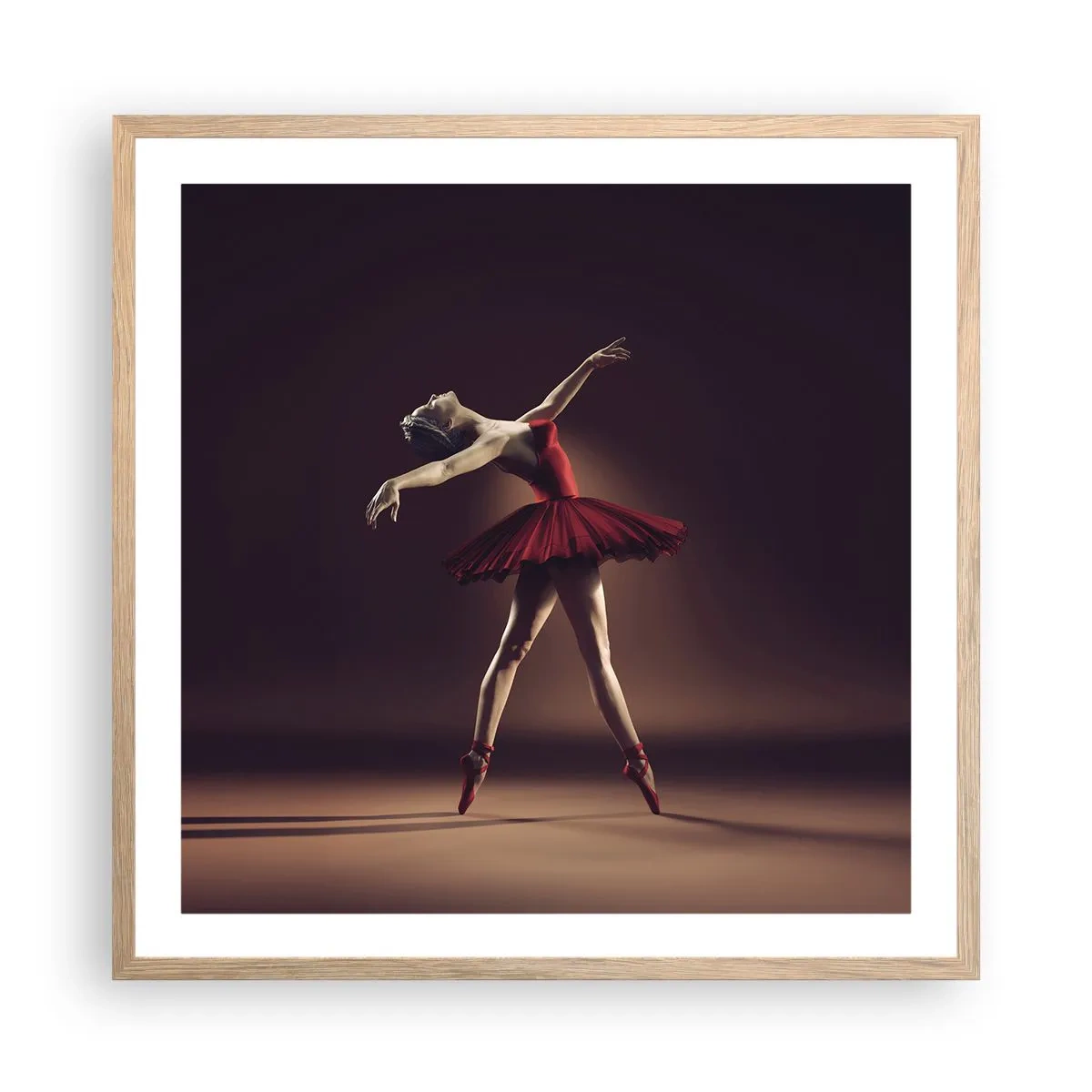 Pôster com moldura de carvalho claro - Prima ballerina - 60x60 cm