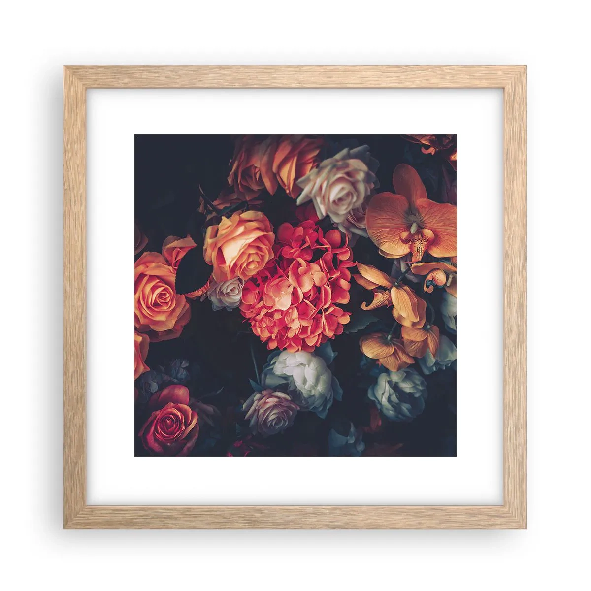 Pôster com moldura de carvalho claro - Como nos mestres holandeses - 30x30 cm