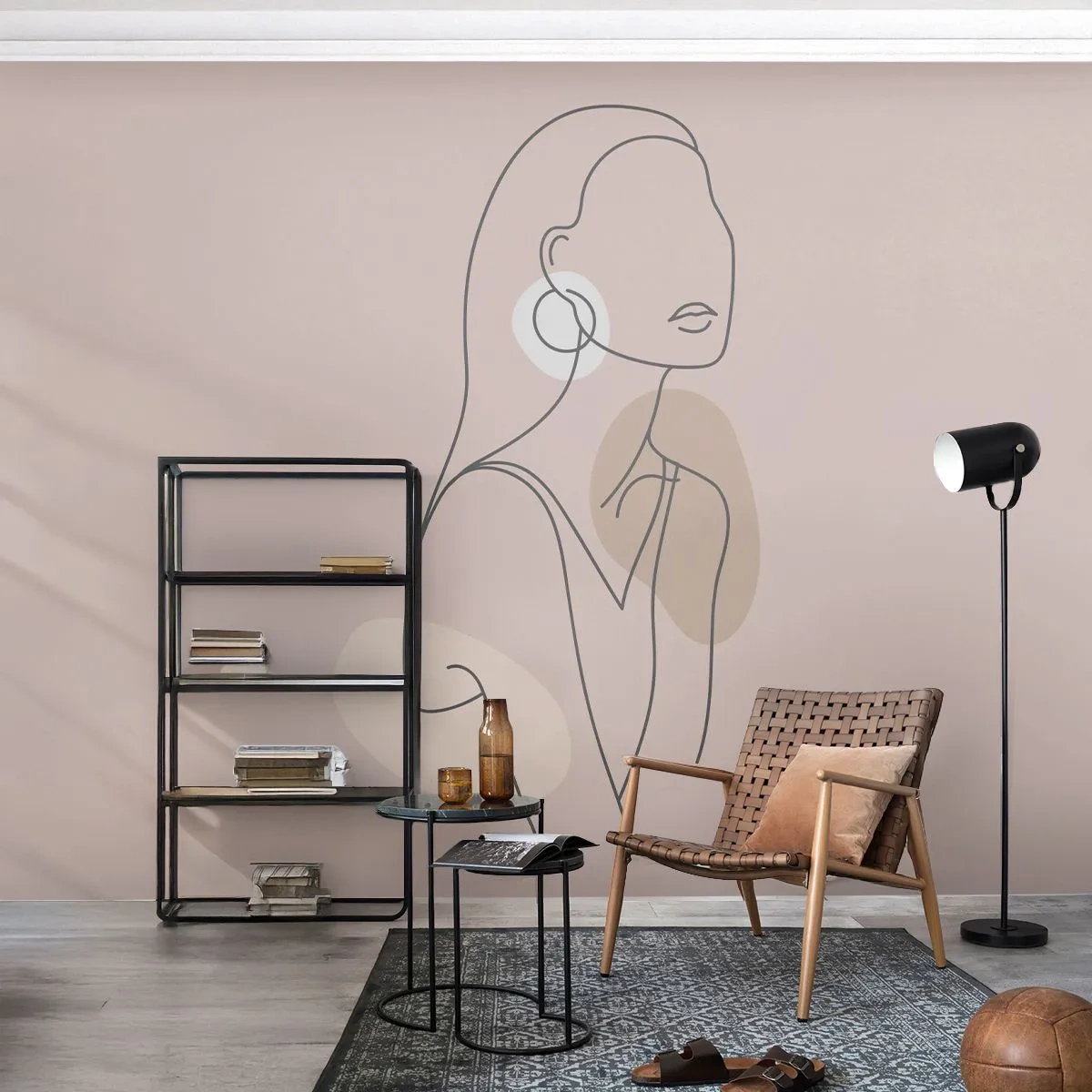 Papel de Parede Autocolante Deluxe Sticker - Um ícone da feminilidade - Abstração, Mulher, Gráficos - 250x175 cm