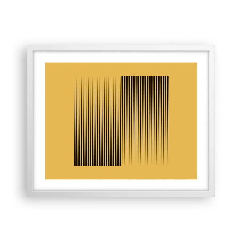 Pôster em moldura branca - Quadratura de opostos - 50x40 cm