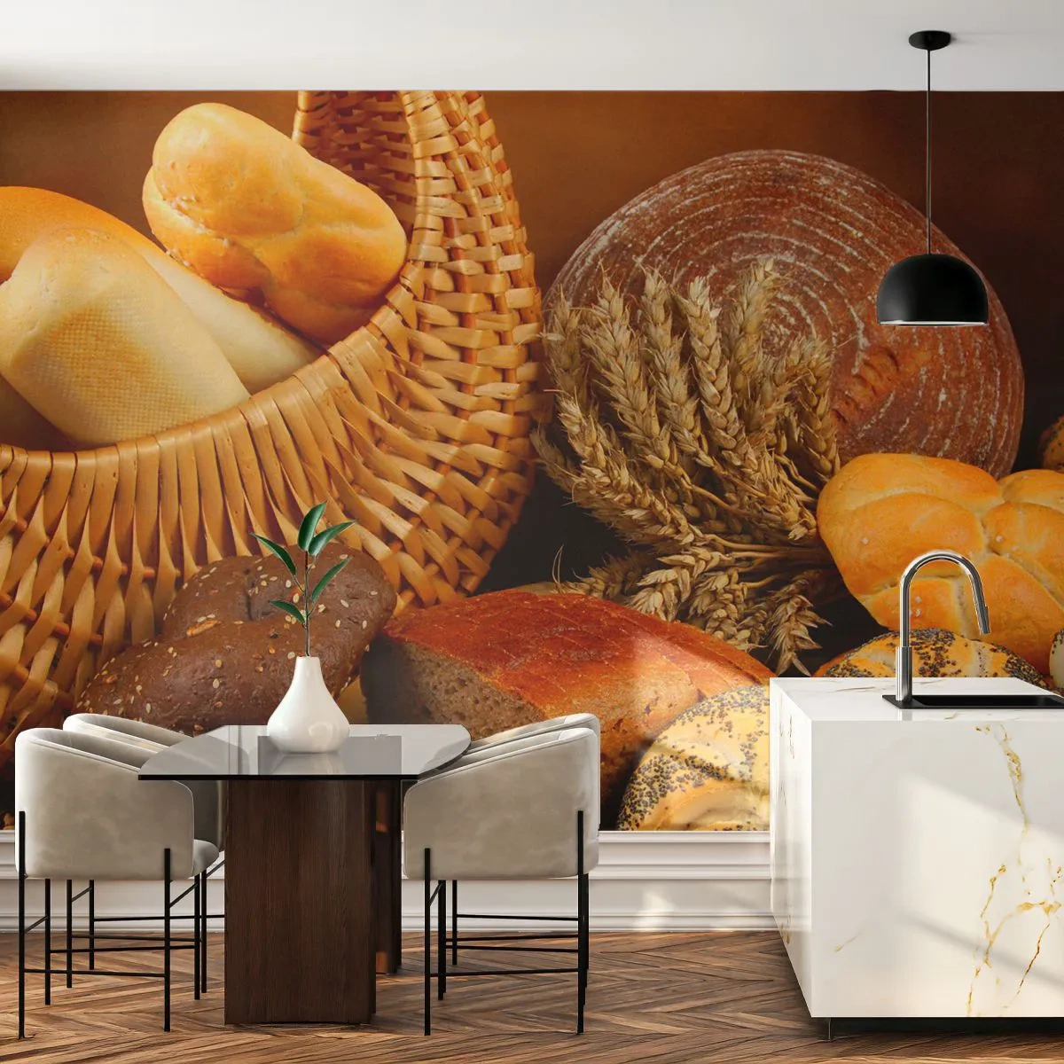 Papel de Parede Premium Sand - Safamo-nos novamente - Gastronomia, Pão, Pão - 400x280 cm