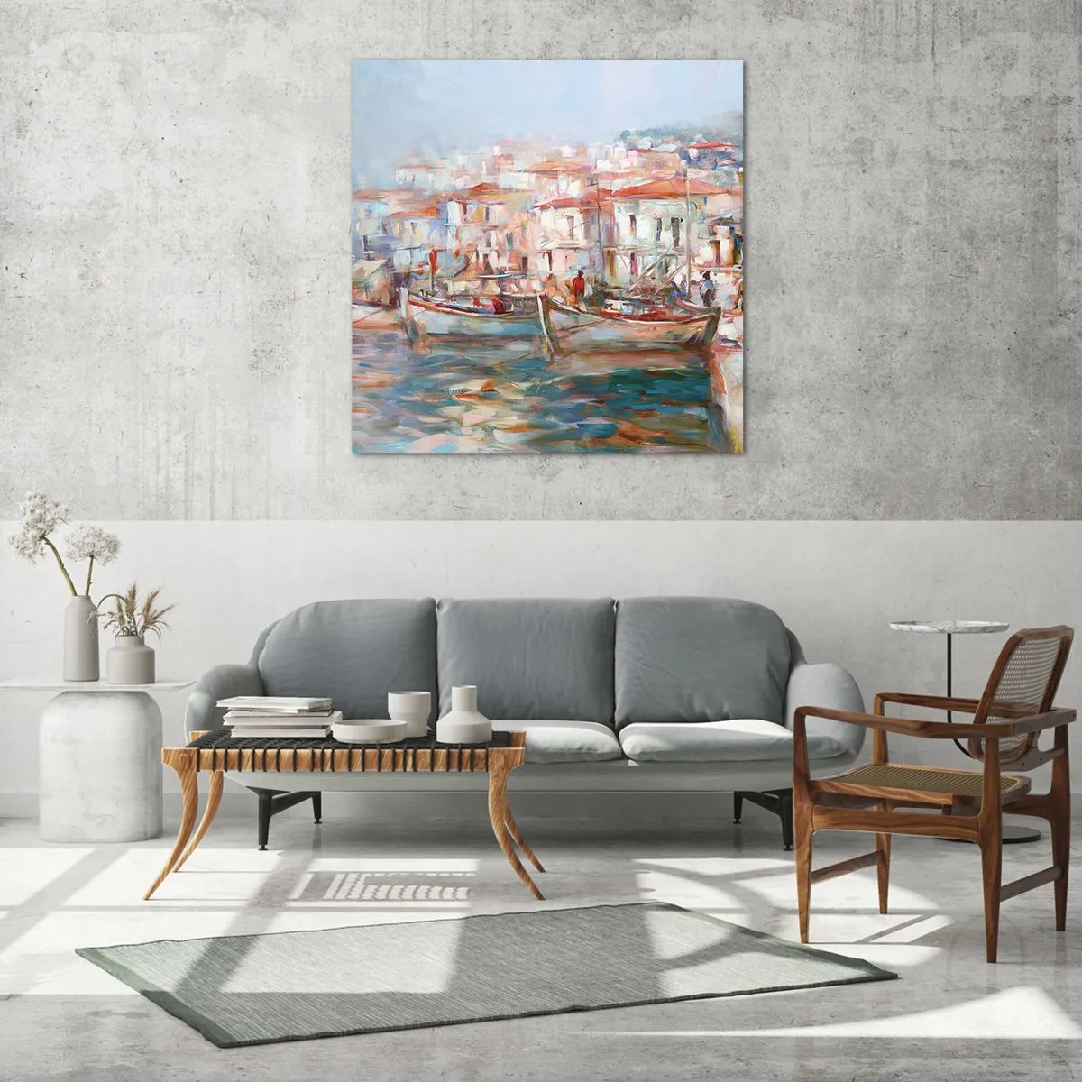 Quadro em vidro - Férias em pastel - 30x30 cm