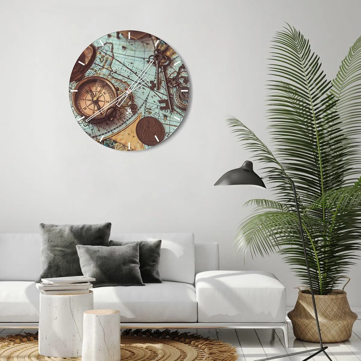Relógio de parede - Relógio em vidro - Para o aventureiro - 40x40 cm