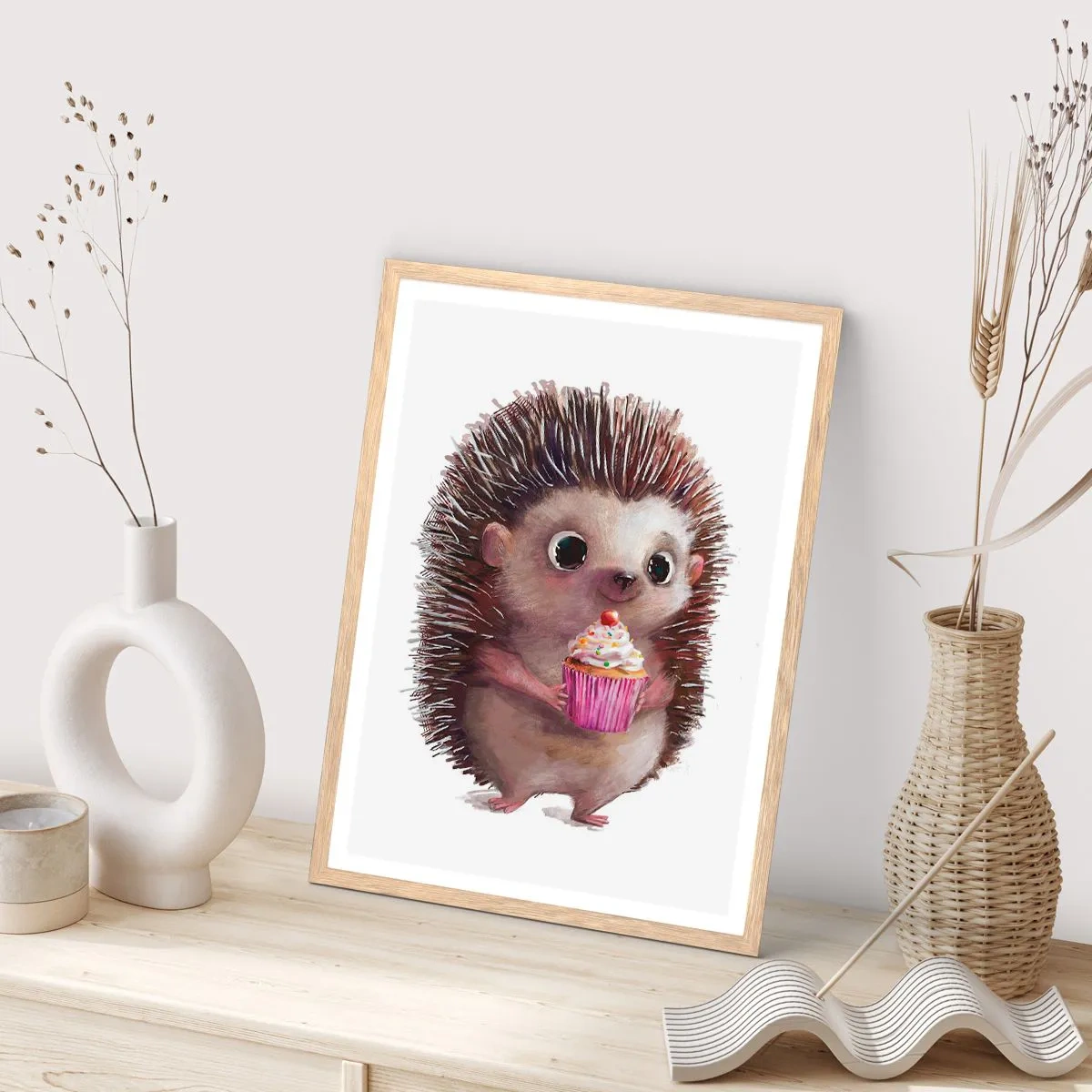 Pôster com moldura de carvalho claro - A celebração é diária - 70x100 cm