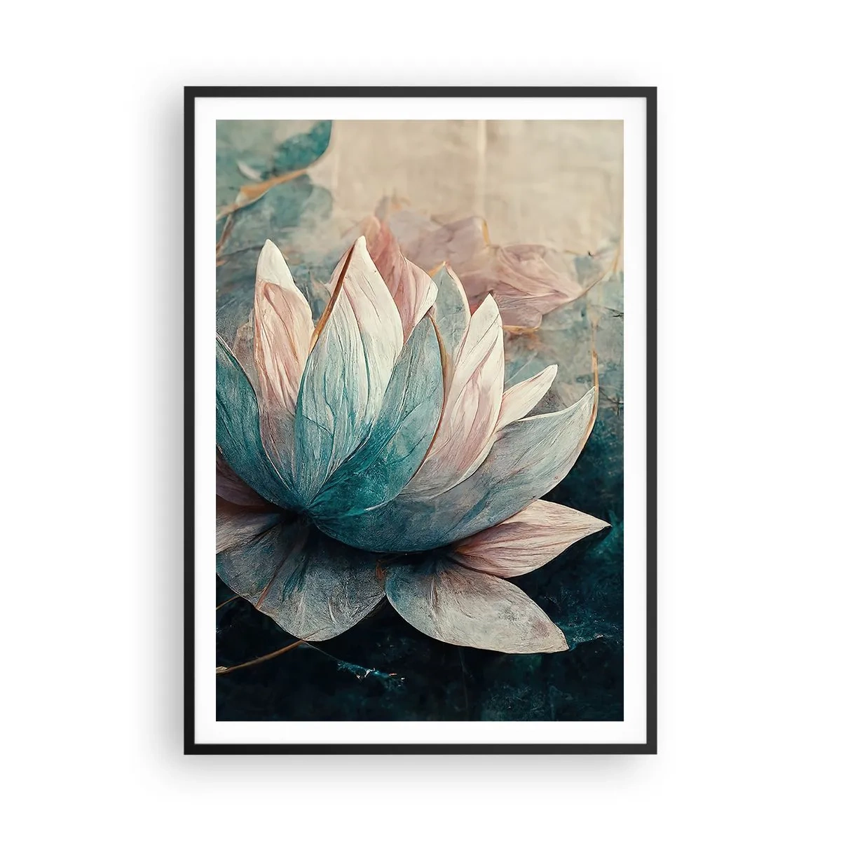 Pôster com moldura preta - Estrelas do lago - 70x100 cm