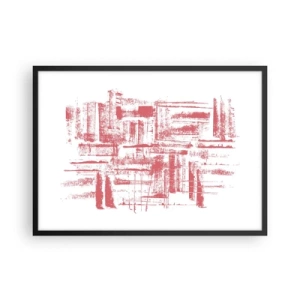 Pôster com moldura preta - Cidade Vermelha - 70x50 cm