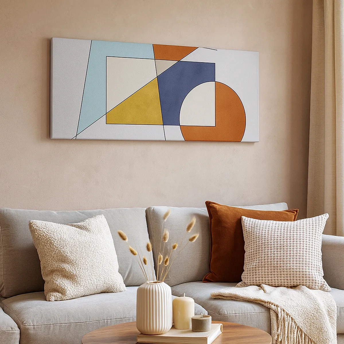 Quadro em tela - Abstração: diversão modernista - 30x30 cm