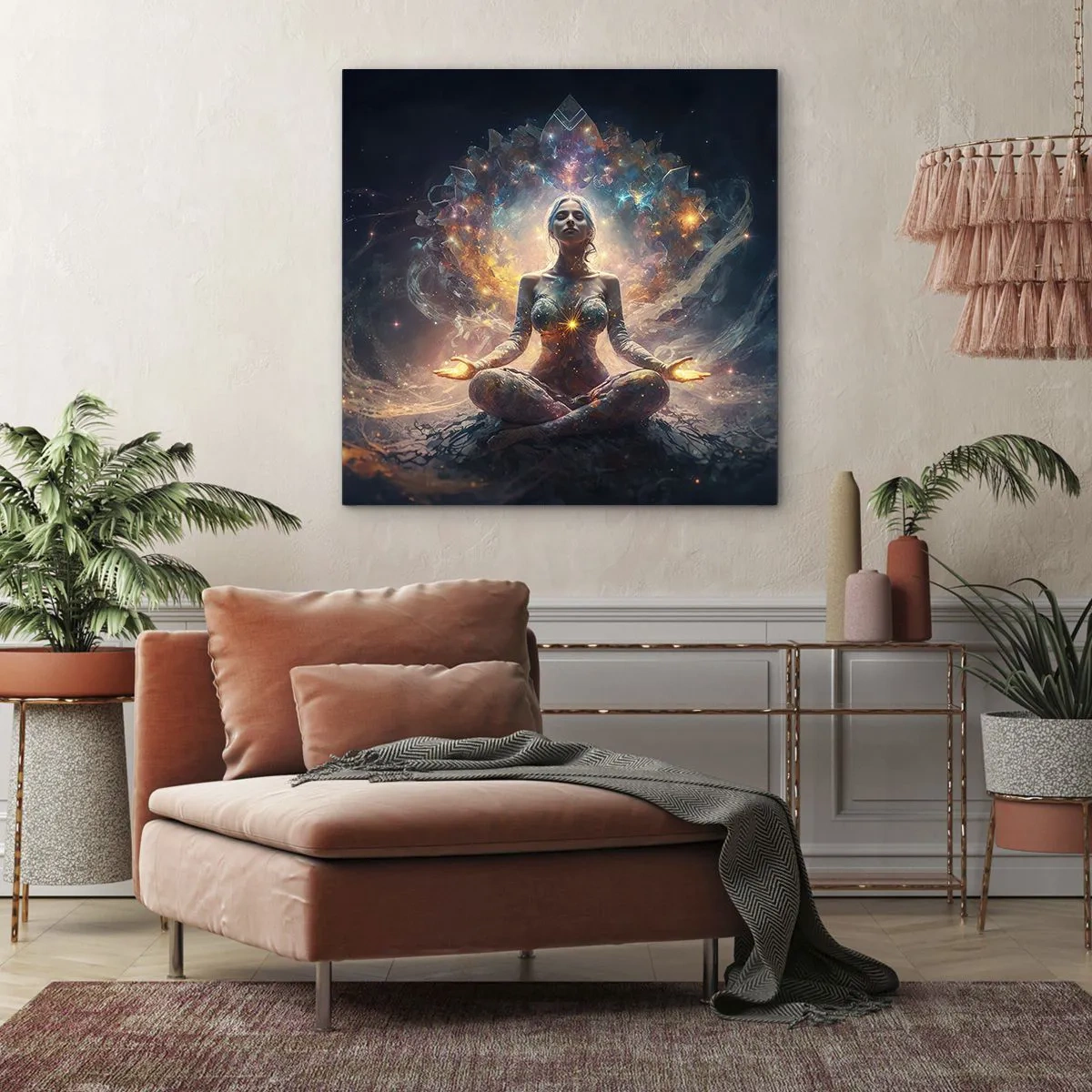 Quadro em tela - Fluxo de boa energia - 40x40 cm