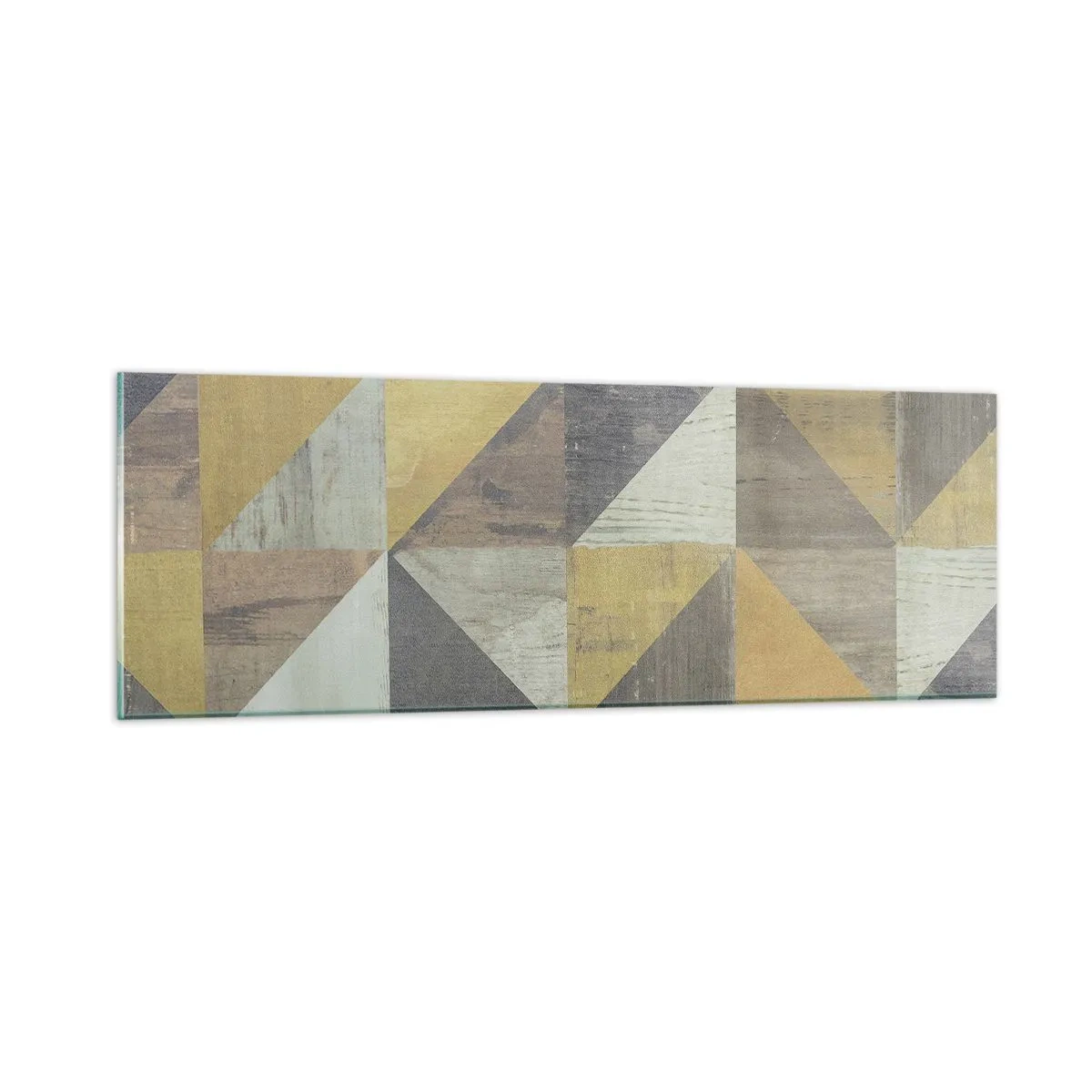 Quadro em vidro - Em ângulo com um triângulo - 90x30 cm