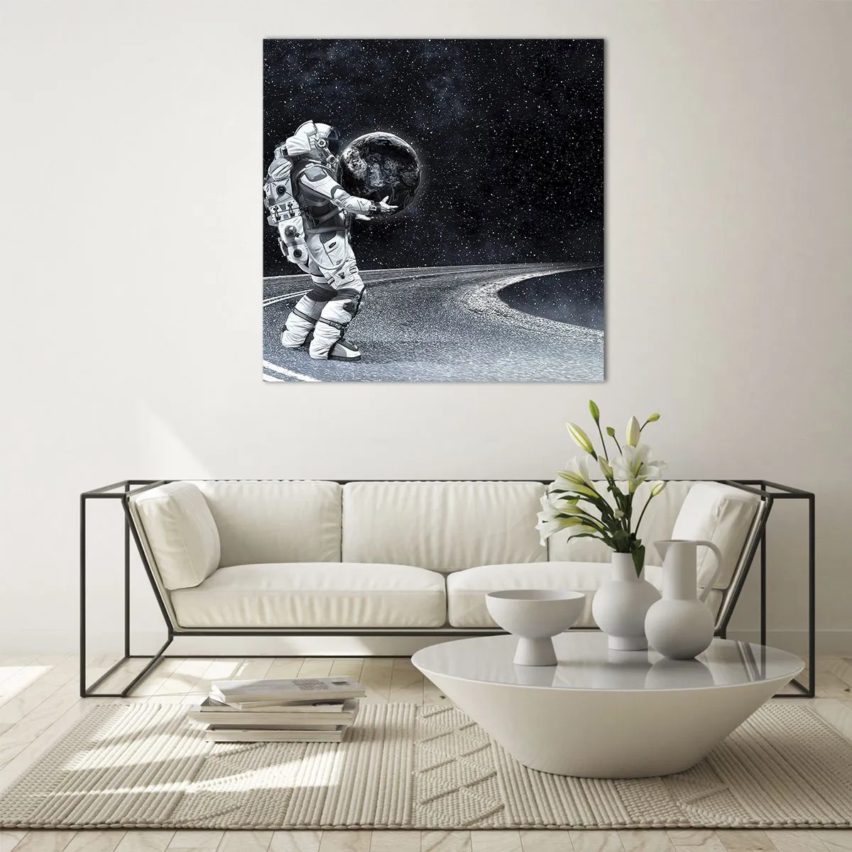 Quadro em vidro - Na Via Láctea - 40x40 cm