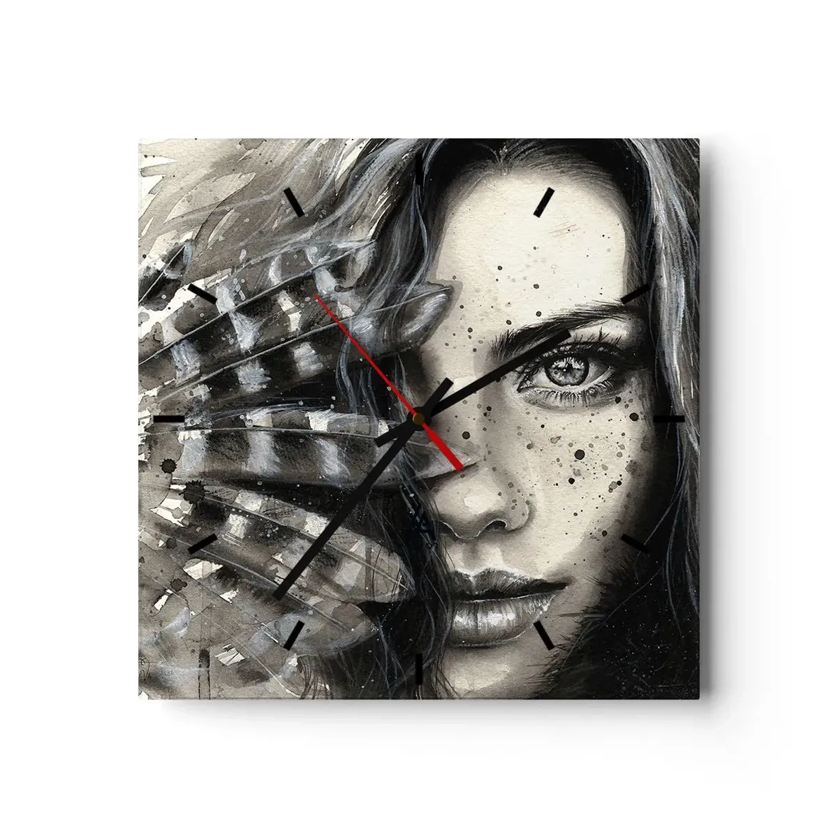 Relógio de parede - Relógio em vidro - Beleza selvagem - 30x30 cm