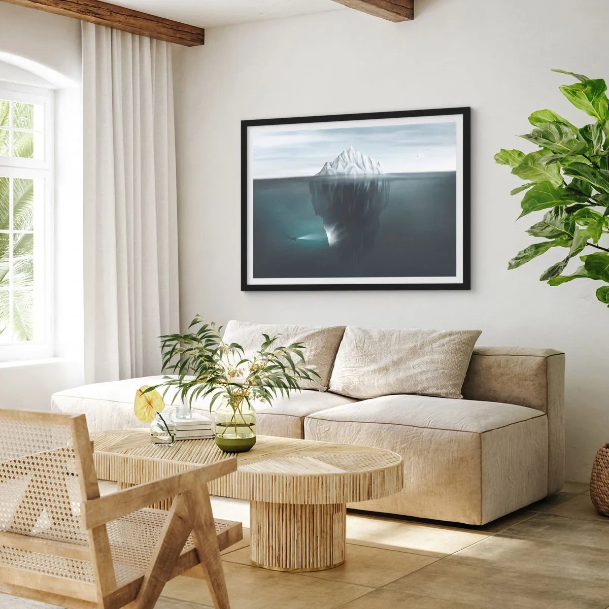 Pôster com moldura preta - Mistério subaquático - 100x70 cm