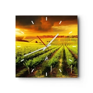 Relógio de parede - Relógio em vidro - Sob o sol australiano - 30x30 cm