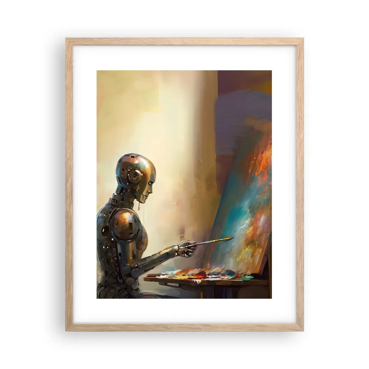 Pôster com moldura de carvalho claro - A arte do futuro - 40x50 cm