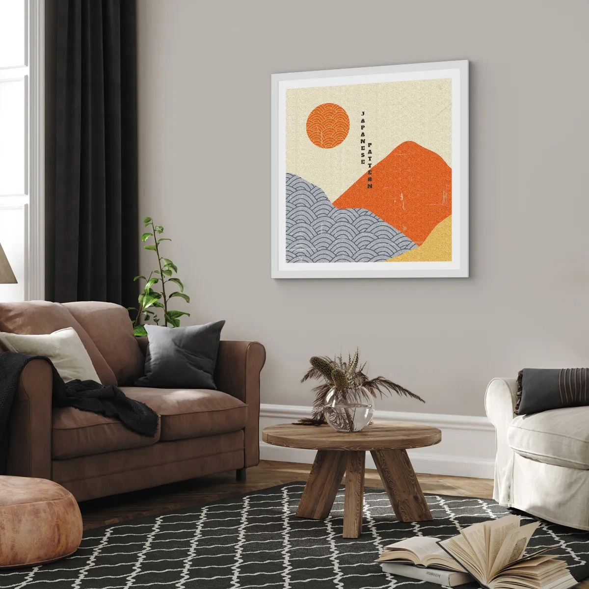 Pôster em moldura branca - No espírito japonês - 50x50 cm