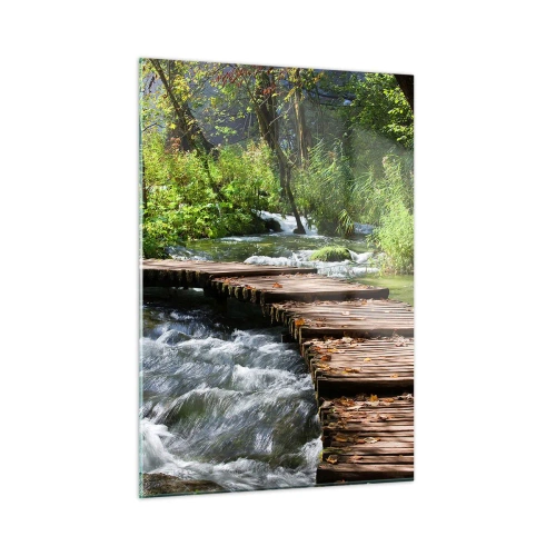 Quadro em vidro - Sobre a cascata espumosa - 50x70 cm