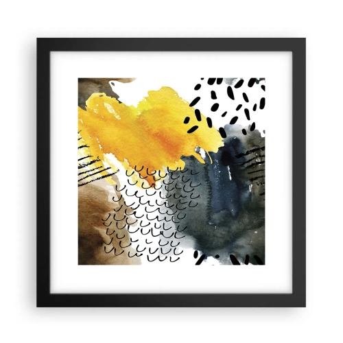 Pôster com moldura preta - Reunião dos elementos da natureza - 30x30 cm