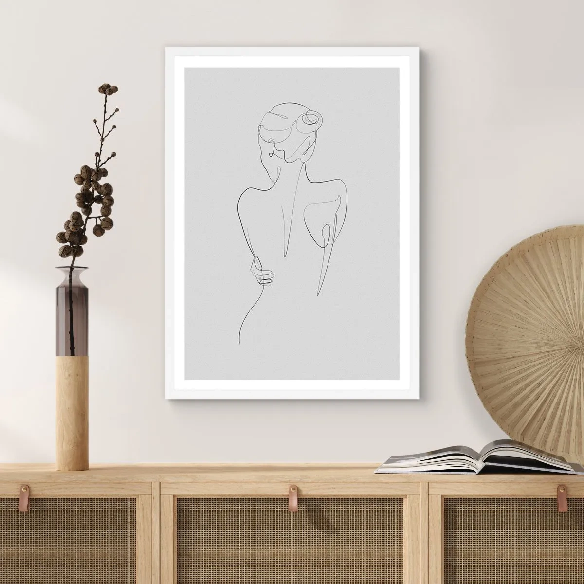 Pôster em moldura branca - Música corporal - 61x91 cm