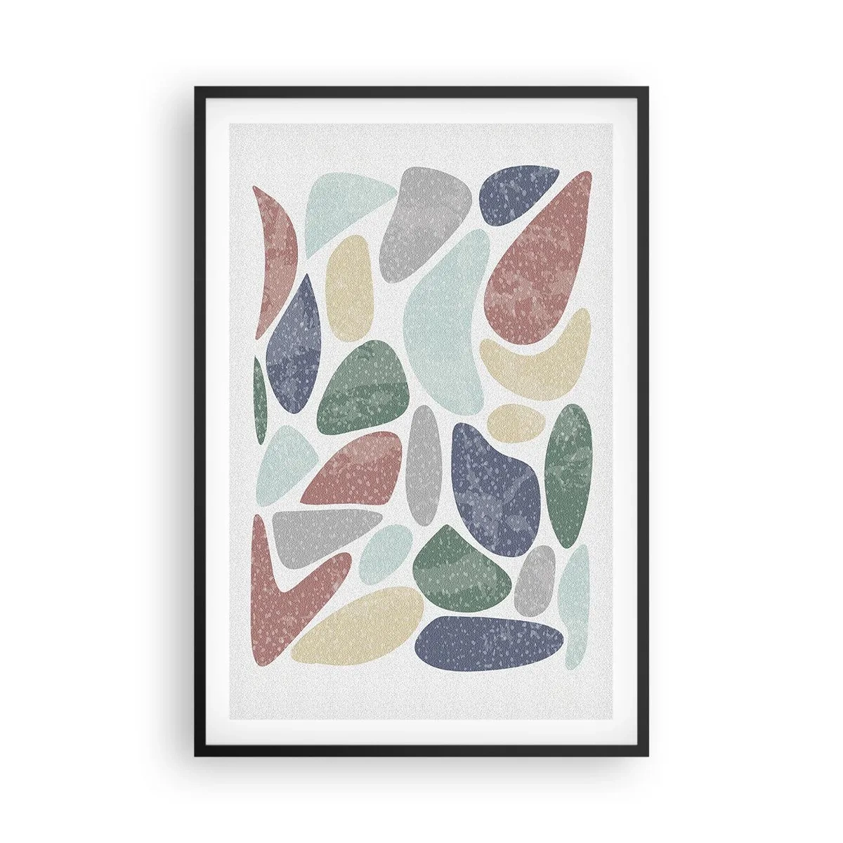 Pôster com moldura preta - Um mosaico de cores em pó - 61x91 cm