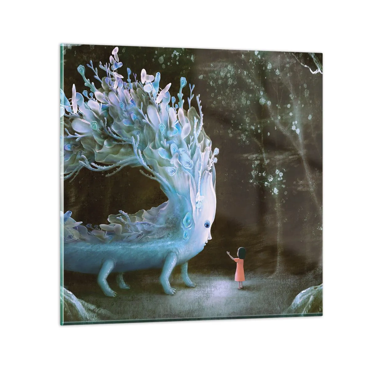 Quadro em vidro - Encontro fantástico - 50x50 cm