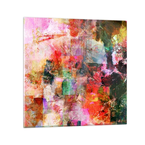 Quadro em vidro - Viagem rosa - 30x30 cm