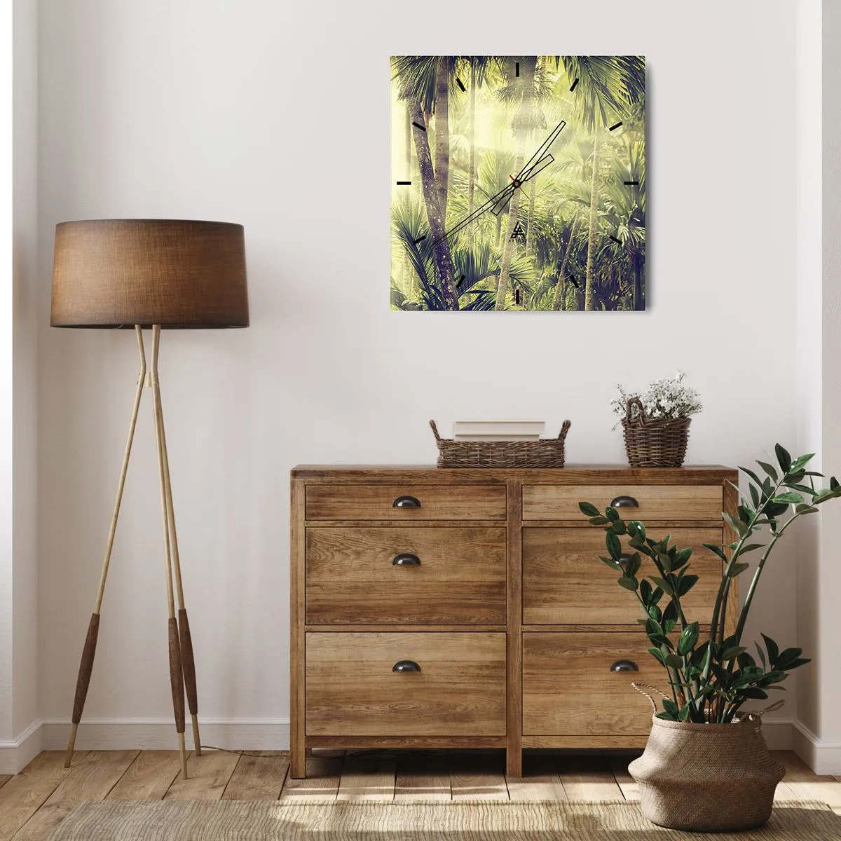 Relógio de parede - Relógio em vidro - No calor verde - 40x40 cm