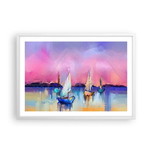 Pôster em moldura branca - Direção: águas largas - 70x50 cm