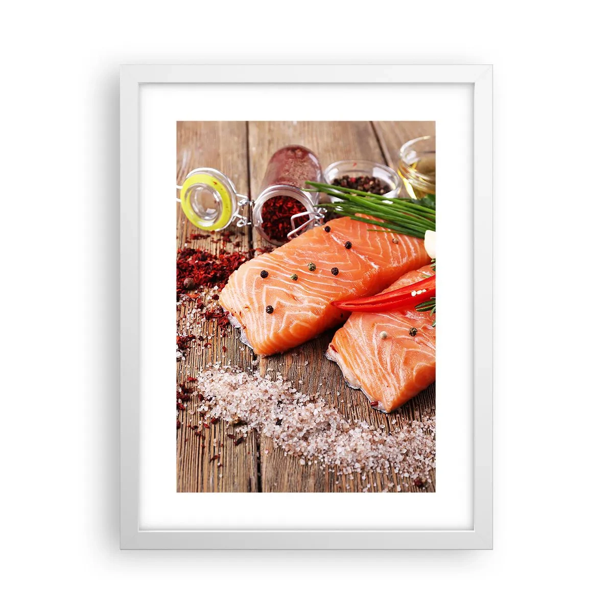 Pôster em moldura branca - Aventura norueguesa na cozinha - 30x40 cm