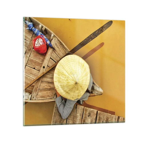 Quadro em vidro - A vida no rio amarelo - 70x70 cm