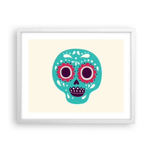 Pôster em moldura branca - Vida – diversão até a morte - 50x40 cm