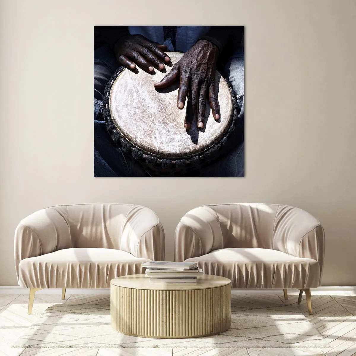 Quadro em vidro - Viva no seu próprio ritmo - 70x70 cm