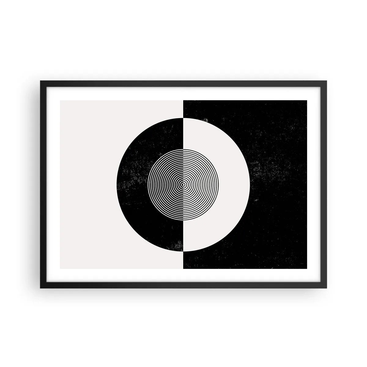 Pôster com moldura preta - Harmonia a preto e branco - 70x50 cm