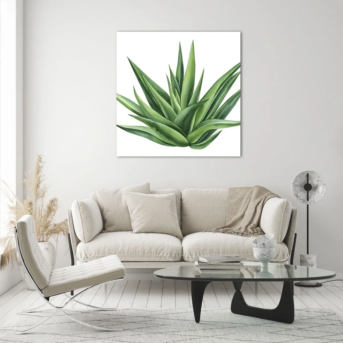 Quadro em vidro - Verde – força – vida - 70x70 cm