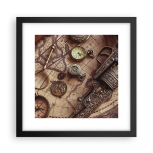 Pôster com moldura preta - A aventura nos chama - 30x30 cm