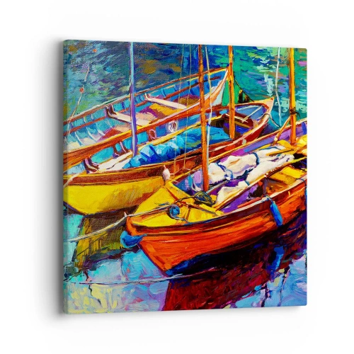 Quadro em tela - Em águas espessas pelas cores - 40x40 cm