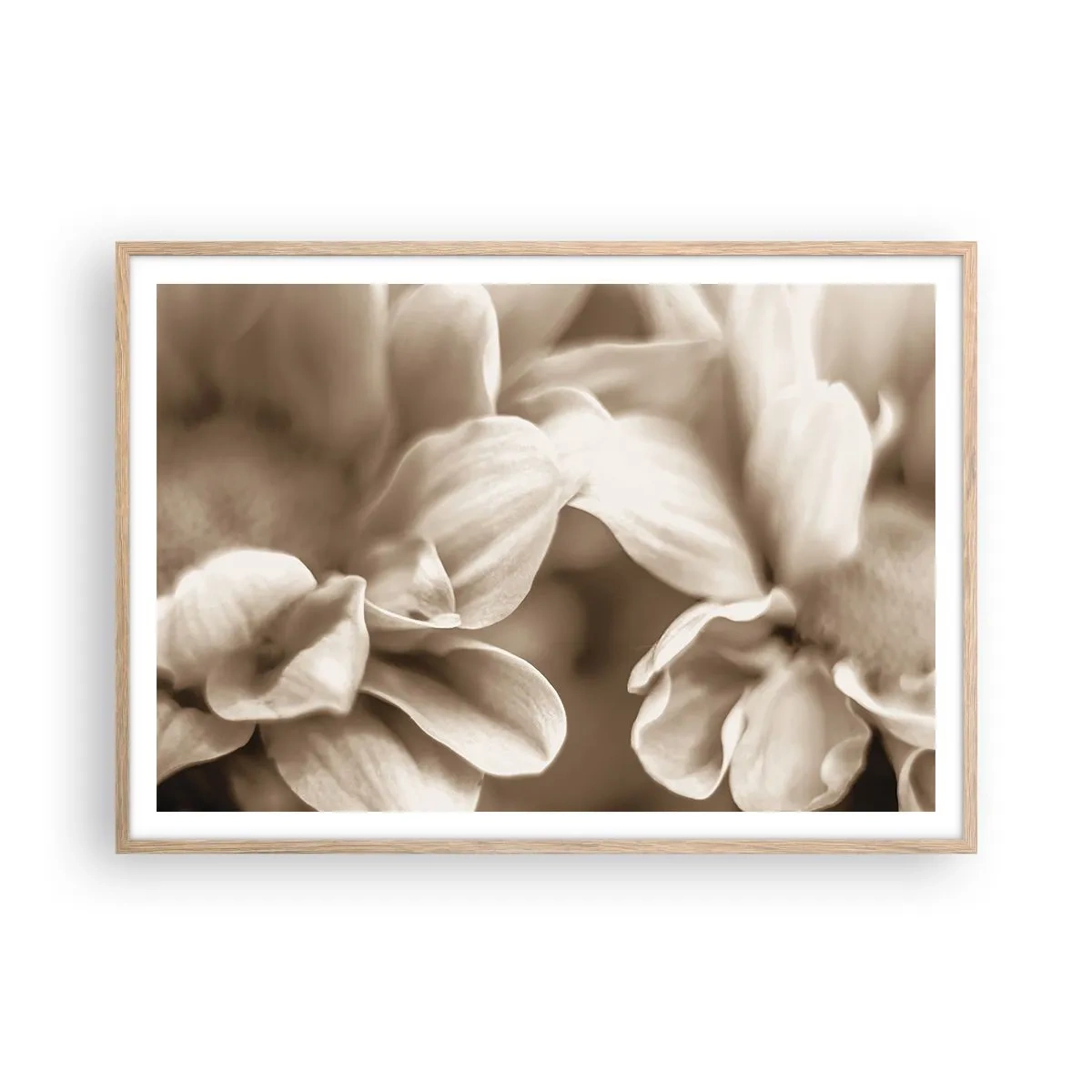 Pôster com moldura de carvalho claro - Gentil como um sorriso - 100x70 cm