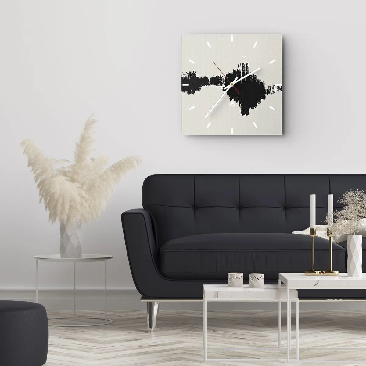 Relógio de parede - Relógio em vidro - Vibrações da imaginação - 40x40 cm