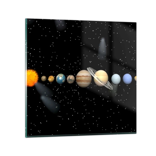 Quadro em vidro - E os planetas estão a enlouquecer... - 40x40 cm