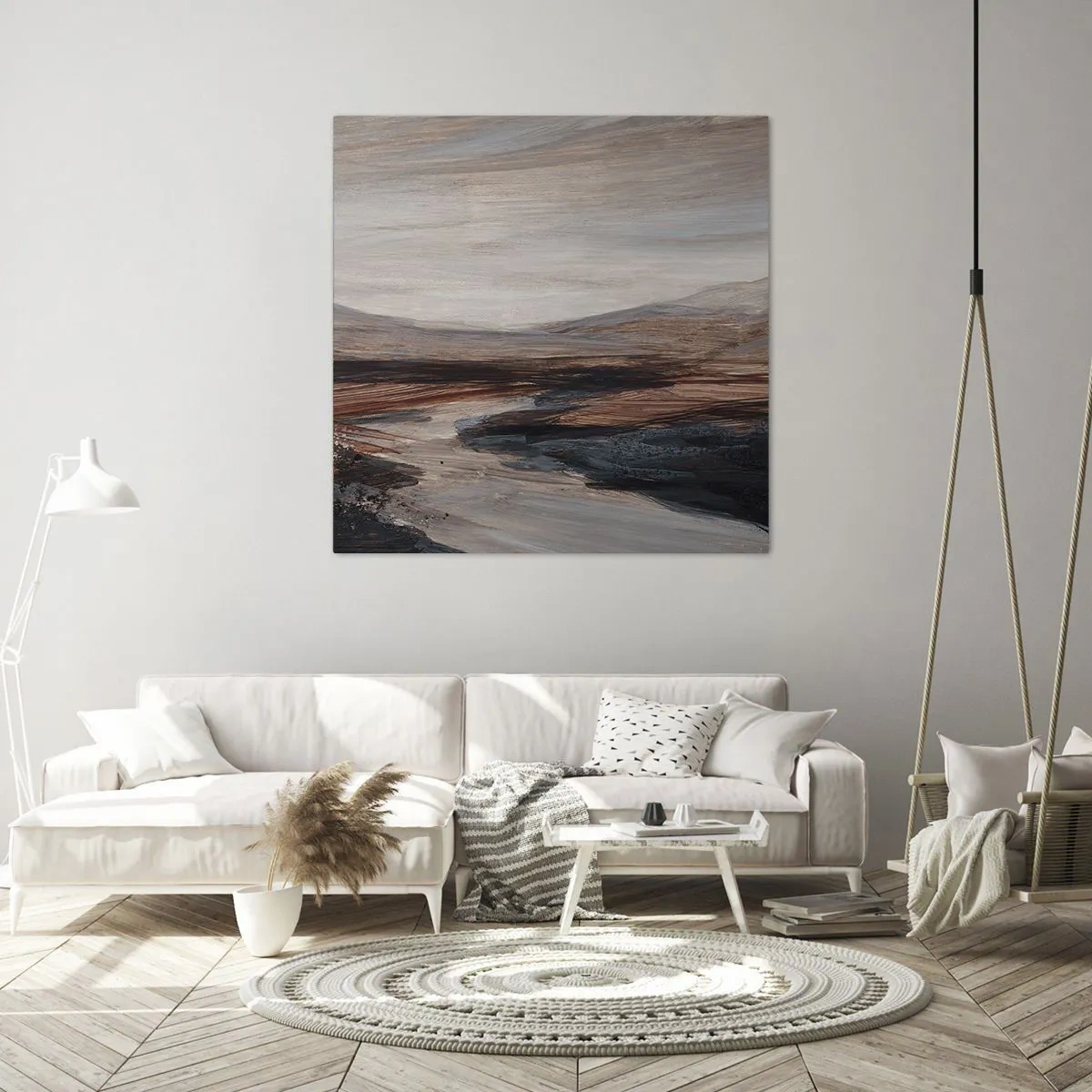 Quadro em tela - Um vale tranquilo - 40x40 cm