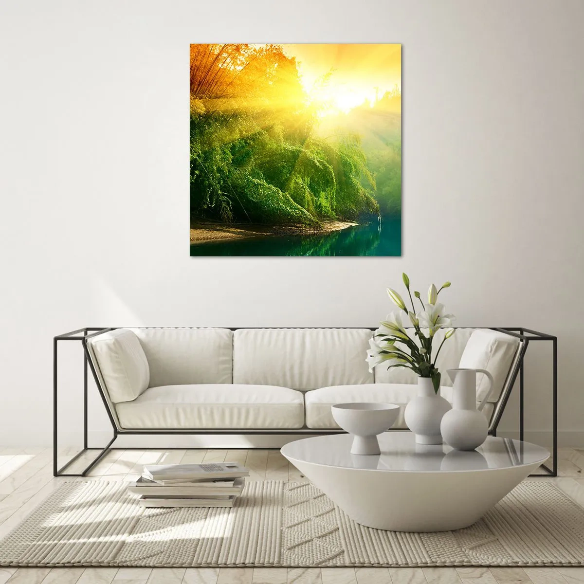 Quadro em vidro - Afogar-se ao sol e à sombra - 70x70 cm