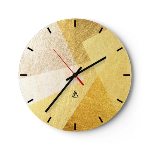 Relógio de parede - Relógio em vidro - Clima geométrico - 40x40 cm