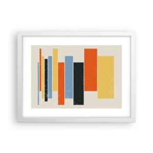 Pôster em moldura branca - Notação musical - 40x30 cm