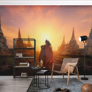 Papel de Parede Autocolante Deluxe Sticker - Em paz para a eternidade - Tailândia, budismo, têmpora - 300x210 cm