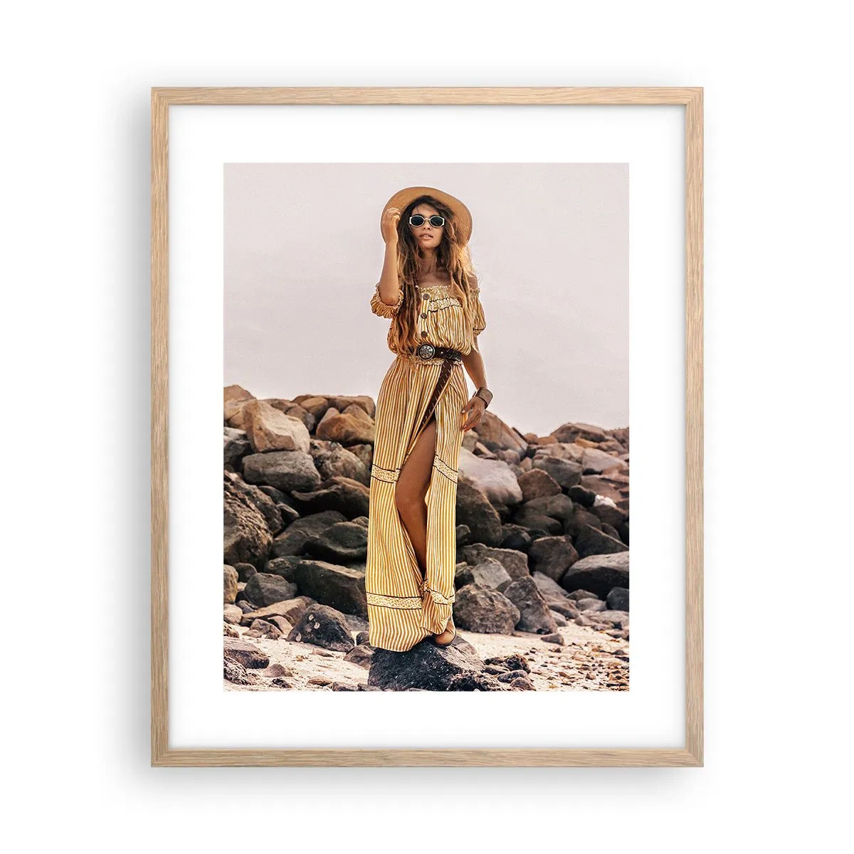 Pôster com moldura de carvalho claro - A magia das pedras - 40x50 cm