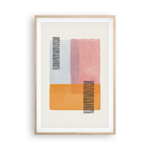 Pôster com moldura de carvalho claro - De canto a canto - 61x91 cm