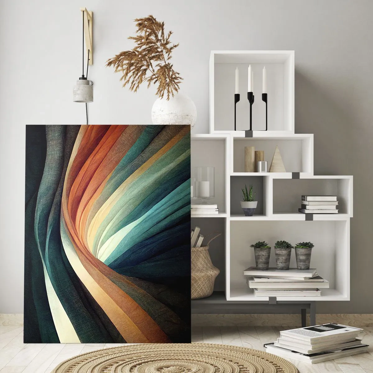 Quadro em vidro - Tecido de cores - 50x70 cm